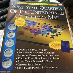 First State Quarters Of The United States Collector's Map 1999-2008, NEW IN BOX