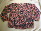 Heine Pink Baroque Print long sleeved Chiffon Gypsy style Blouse in plus size 22