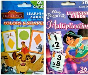 Disney Colors & Shapes or Multiplication Flash Cards - CHOICE of 2 NEW!