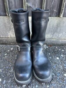 Wesco Boots Mens Boss Black Leather Engineer Boots Motorcycle Biker Size 9E