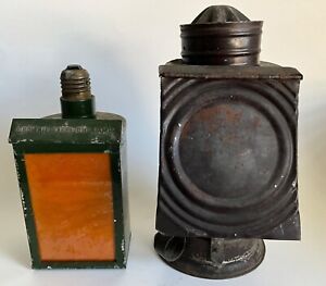 Antique Tin W.V.&B Darkroom Kerosene & Kodak Brownie Safeguard Lamp Lantern Lot