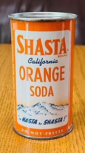 *Super Clean* Pre-Zip Code 1st Generation Shasta Orange Soda Can Flat Top