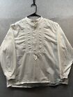 Wah Maker Frontier Men's XL White Button Up Western Shirt Banded Collar USA