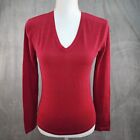 Cabi Women's Pullover Knit Sweater Size S Long Sleeve Red V Neck