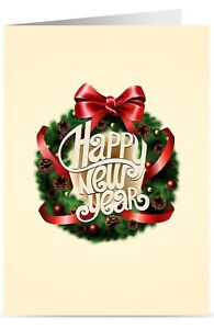 Set Of 18 Happy New Year Cards With Envelopes - One Jade Lane - 5x7, Heavy Stock