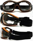 Shatterproof Foam Padded Motorcycle Goggles Smoke Mirror Color Frame 457