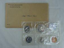 1961 US Mint Proof Set 5 Coins 90% Silver Original Envelope & Cello Flat Pack
