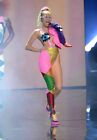 GLOSSY PHOTO PICTURE 8x10 Miley Cyrus With Colorful Costume In Concert