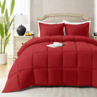 Red Full Size Comforter Sets - 3 PCS Soft Lightweight Bedding Comforter Sets for