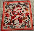100% Authentic Gucci L'Aveugle Par Amour Snake Silk Scarf Red White  34x34