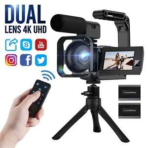 4K UHD Dual lens Video Camera 56MP WiFi Digital Vlogging Camera Camcorder Touch