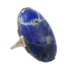 Vintage Lapis Azuli Ring Silver (Tested) Design Retro Mid-Century RG49