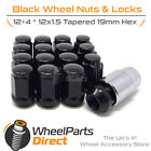 Wheel Nuts & Locks (12+4) Black for Daewoo Tosca 07-13 on Aftermarket Wheels