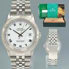 Rolex DateJust 16264 Turn-O-Graph White Roman Jubilee White Gold 36mm Watch Box