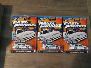 2024 Hot Wheels Fast  And Furious Decades Of Fast Volkswagen Jetta MK3 Lot Of 3