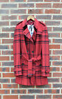 *BRAND NEW Burberry Ladies Red / Black Wool Trench Coat UK8 US6 EU36 Wool Tartan