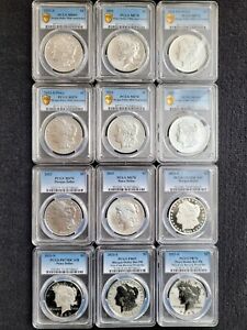 2021 & 2023 Morgan and Peace Silver Dollar Collection - 12 Coins