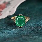 Natural Colombian Emerald Ring For Women & Bridal Solid 925 Sterling Silver Ring
