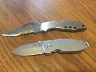 Lot of 2 Spyderco Byrd and CRKT Squid Stainless Steel Folding Knife