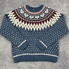 VINTAGE Woolrich Sweater Womens Medium Wool Blend Fair Isle Nordic Knit Heart