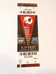 2017 Old Dominion Virginia Tech Hokies Football Ticket Stub