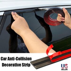 Car Side Door Black Chrome Strip Bumper Protector Trim Tape Sticker Accessories (For: Honda Civic)