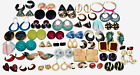Lot of 43 Vintage Retro Gold Tone Enamel Earrings Designer Monet Avon AnneKlein