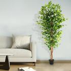 Artificial Ficus Tree Faux Plant - 6Ft Tall Silk Ficus Tree Realistic