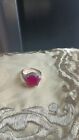 10K Solid Gold Women's Ring With 10.5ctw Center Pigeon Red  Ruby And Diamonds .