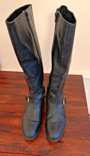 Ralph Lauren Mila Soft Leather Women's Size 9M Knee Boots Black
