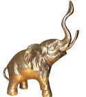 New ListingVintage Brass Elephant Statue Large African Elephant Trunk Up Good Luck 9”