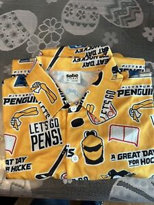 Pittsburgh Penguins Hawaiian Style Patterned Shirt SGA 3-28-24 Adult XL New