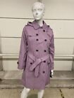 LONDON FOG Double Breasted Trench Coat Women's Size L Thistle