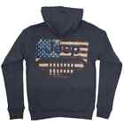 Jeep Vintage USA American Flag Grille Charcoal Gray Pullover Hoodie Sweatshirt