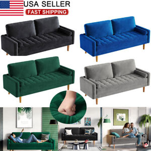 New Listing2 / 3 Seater Velvet Sofa w/ 2 Pillows Modern Couch Love Seat Settee Home Office