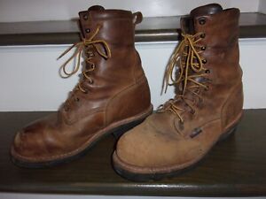 Men's RED WING 4420 Loggermax Brown Steel Toe Waterproof Boots Size 9 EE