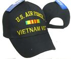 U.S. Air Force Vietnam Vet Veteran Ribbon BLACK Embroidered Ball Cap Hat