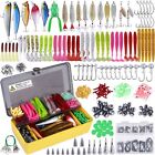 302 PCS Set Fishing Tackle Box Full loaded Accessories Hooks Lures Baits Worms