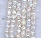 Genuine Baroque luster 9-10mm Natural South Sea White Pearl Necklace 18-36
