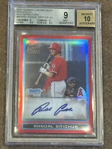 2009 Bowman Chrome Draft Randal Grichuk Red Refractor AUTO #3/5 BGS 9/10 Mint