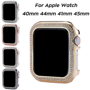 Bling Diamond Watch Case For Apple Watch 41mm 45 40mm 44mm Aluminum Metal Cover