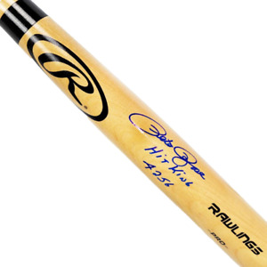 Pete Rose Signed Hit King, 4256 Inscription Rawlings Blonde Baseball Bat (JSA