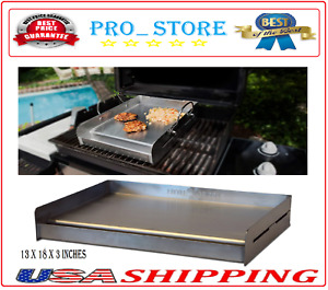 Flat Top Griddle for Gas Grill Breakfast Maker Outdoor Camping Cooking BBQ Steel