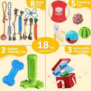 Puppy Toys 21 Pack, Small Dog Chew Toys with Rope Toys for Teething Pet Cute Squ