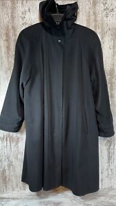 FSL Collection Size 14 Black Hooded Dress / Trench Coat Lined. Very Nice!