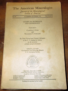 GEOLOGY MINERALOGY CRYSTALLOGRAPHY 1953 AMERICAN MINERALOGIST SPECIAL VOLUME