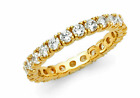14k Yellow Gold Eternity Stackable Ring Endless Wedding Band Lab Created Diamond