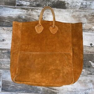 vintage ll bean boat tote bag rare leather suede 70s large