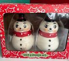 Brand New in Box Johanna Parker Snowmen Set of 2 Christmas Salt & Pepper shakers