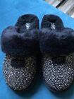 UGG Cozy Fancy Black Indoor/Out Fully Lined Slippers Women's 7 US New With box